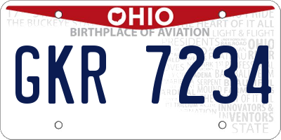OH license plate GKR7234