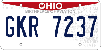 OH license plate GKR7237
