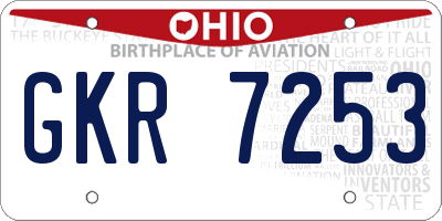OH license plate GKR7253