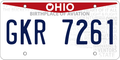 OH license plate GKR7261