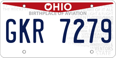 OH license plate GKR7279