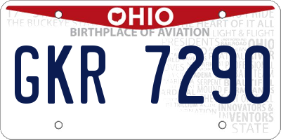 OH license plate GKR7290
