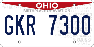 OH license plate GKR7300