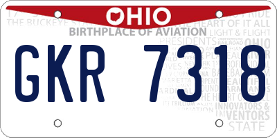 OH license plate GKR7318