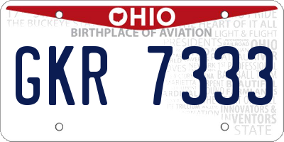 OH license plate GKR7333
