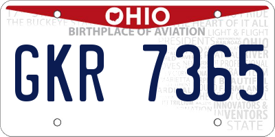 OH license plate GKR7365