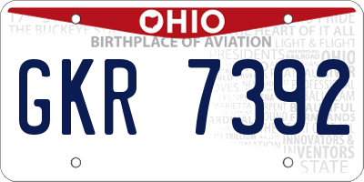 OH license plate GKR7392