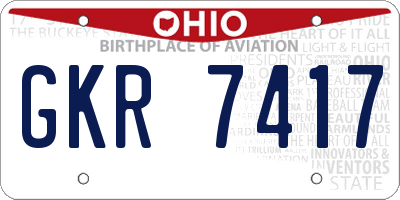 OH license plate GKR7417