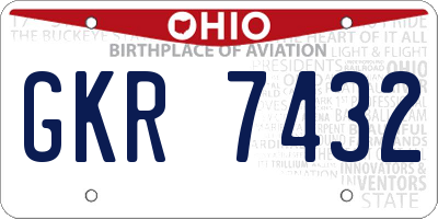 OH license plate GKR7432