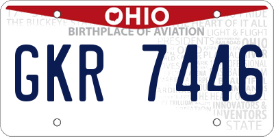 OH license plate GKR7446