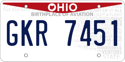 OH license plate GKR7451