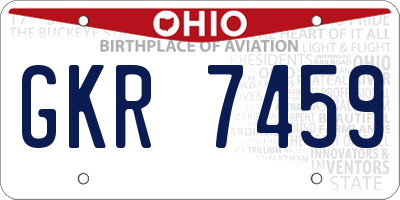 OH license plate GKR7459