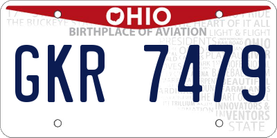 OH license plate GKR7479