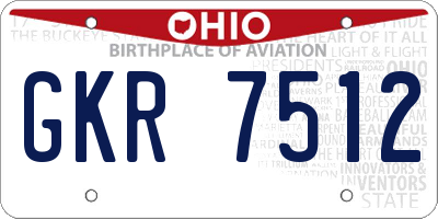 OH license plate GKR7512