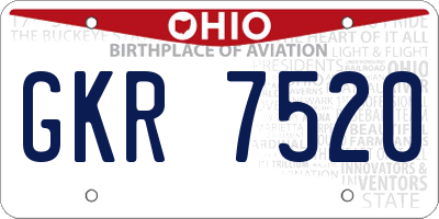 OH license plate GKR7520