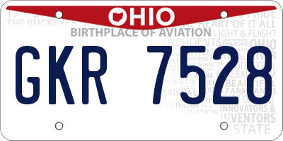 OH license plate GKR7528