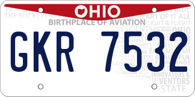 OH license plate GKR7532