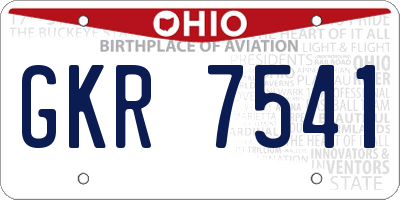 OH license plate GKR7541