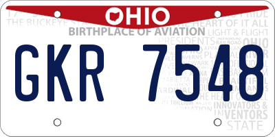 OH license plate GKR7548