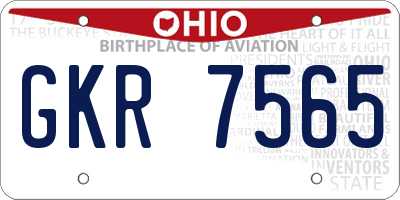 OH license plate GKR7565
