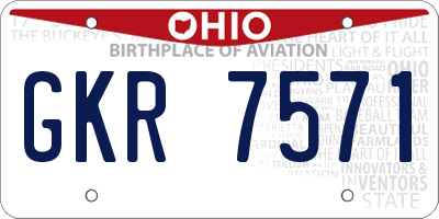 OH license plate GKR7571