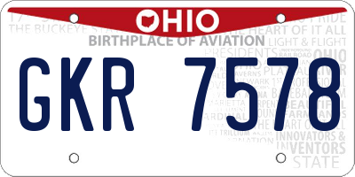 OH license plate GKR7578