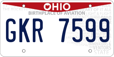 OH license plate GKR7599