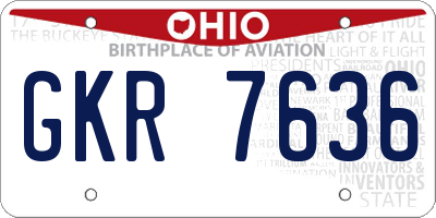 OH license plate GKR7636