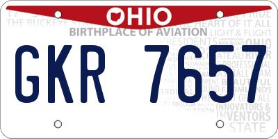 OH license plate GKR7657