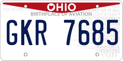OH license plate GKR7685