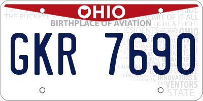 OH license plate GKR7690