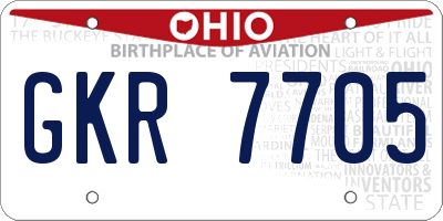 OH license plate GKR7705