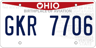 OH license plate GKR7706