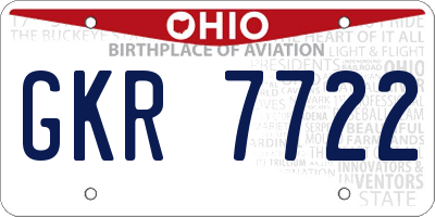 OH license plate GKR7722