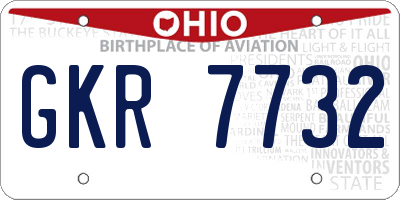 OH license plate GKR7732