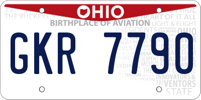 OH license plate GKR7790