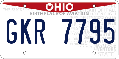 OH license plate GKR7795