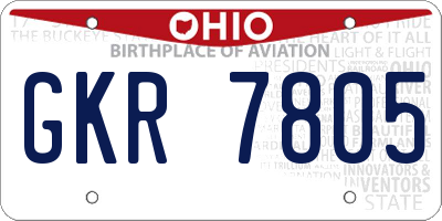OH license plate GKR7805