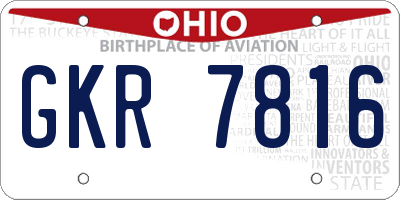 OH license plate GKR7816