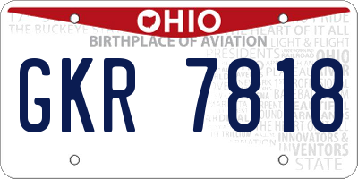 OH license plate GKR7818