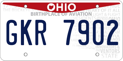 OH license plate GKR7902