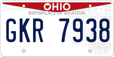 OH license plate GKR7938