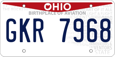OH license plate GKR7968
