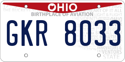 OH license plate GKR8033