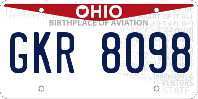 OH license plate GKR8098