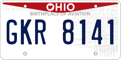 OH license plate GKR8141