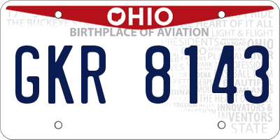 OH license plate GKR8143