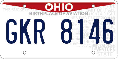 OH license plate GKR8146