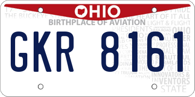 OH license plate GKR8161