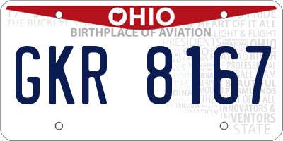 OH license plate GKR8167